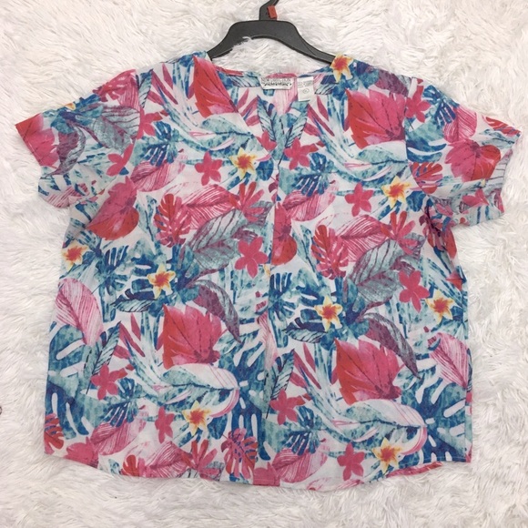 new directions Tops - New Direction Floral Summer Blouse Size XL